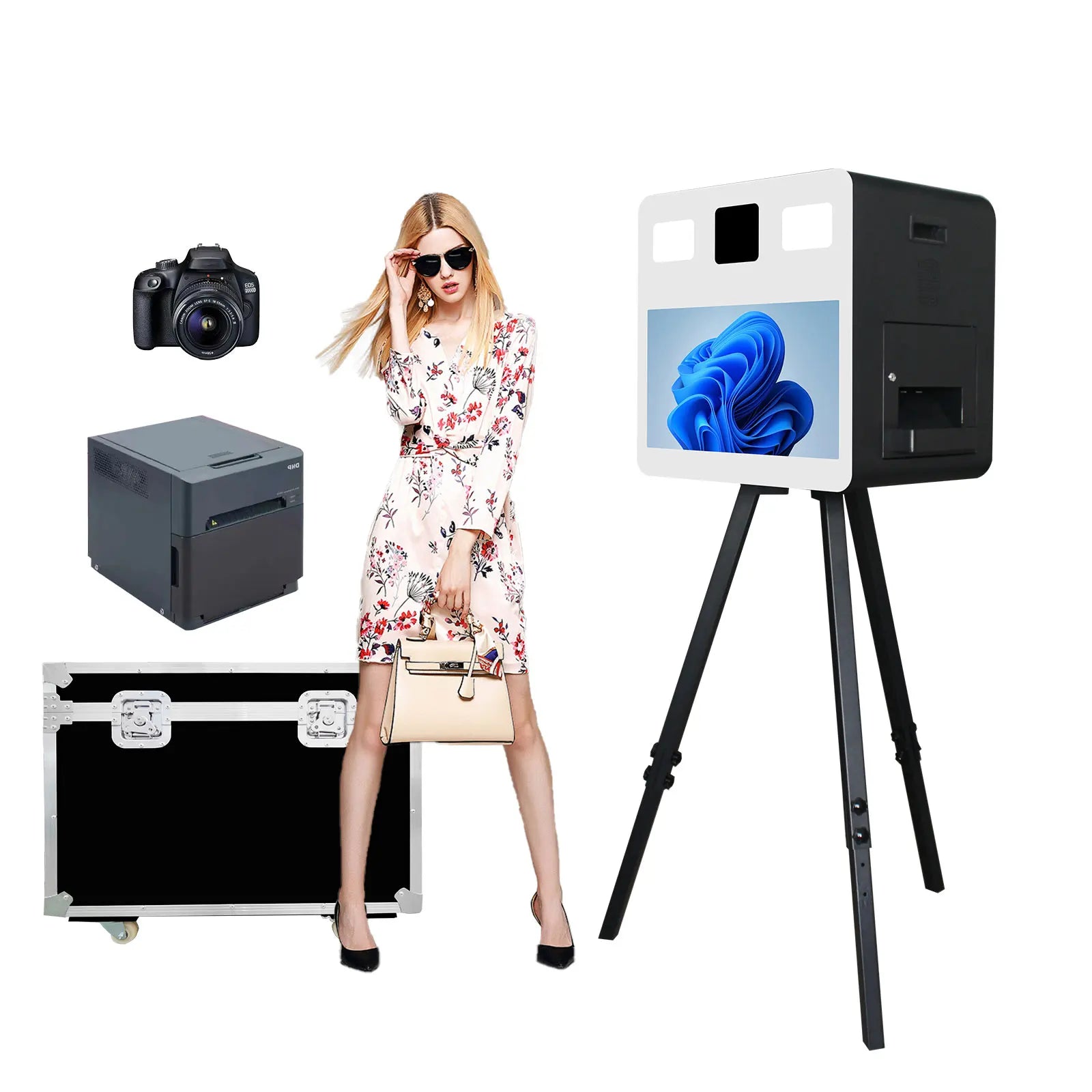 Camera Touch Screen Dslr Photo Booth Portable  21.5 Inch Selfie Photo booth Machine DSLR Booth for Wedding Party.
