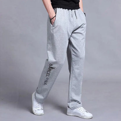 Autumn Winter Fashion Harajuku All Match Trousers Men Loose Straight Leg Sports Pants Plus Velvet Casual Men's Pants Sweatpants.