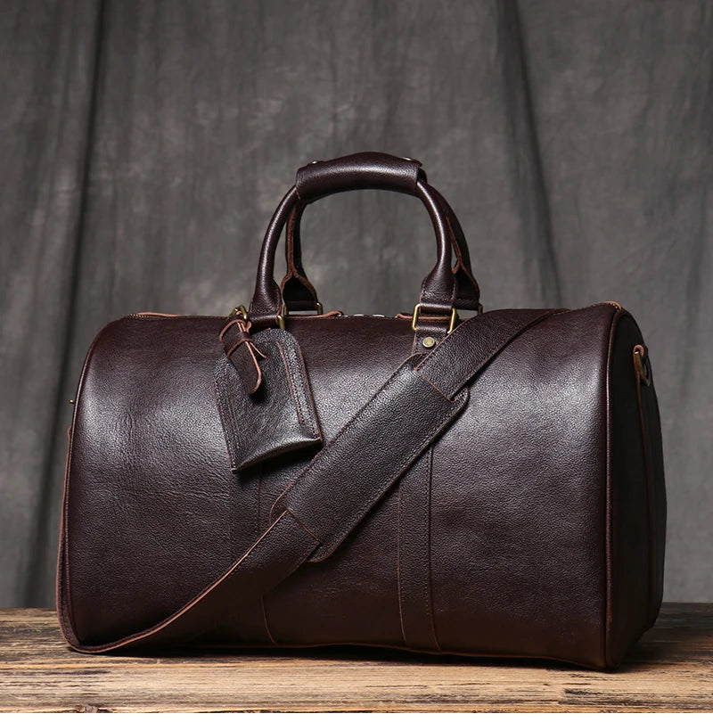 Vintage Herren Reisetasche klassische Business Umhängetasche Kopfs chicht Rindsleder Weekender Sporttasche Leder handtasche für Ehemann Geschenk.