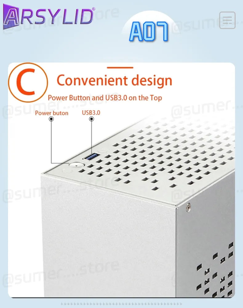 All Aluminum 2.0mm HTPC Mini ITX A4 Chassis Game Computer Support Graphics Card RTX2070 I5 Discrete Display Case K39 A07 A39.