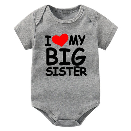 I Love My Big Sister Print Neugeborenen Baby Body Lustige Infant Jungen Mädchen Strampler Kurzarm Mode Baumwolle Baby Overall Outfit.