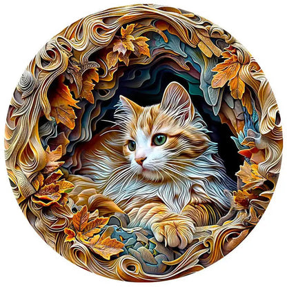 Wooden Animal Jigsaw Puzzle for Adults Kids Toy Circular Puzzle Puzzles Set Birthday Gift Brain Teaser Family Interactive Game.