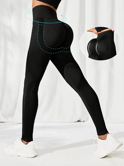Atmungsaktive Yoga-Leggings mit hoher Taille für Damen, einfarbig, Bauchkontrolle, Sportbekleidung, bequeme Fitness-Studio-Strumpfhose, Activewear