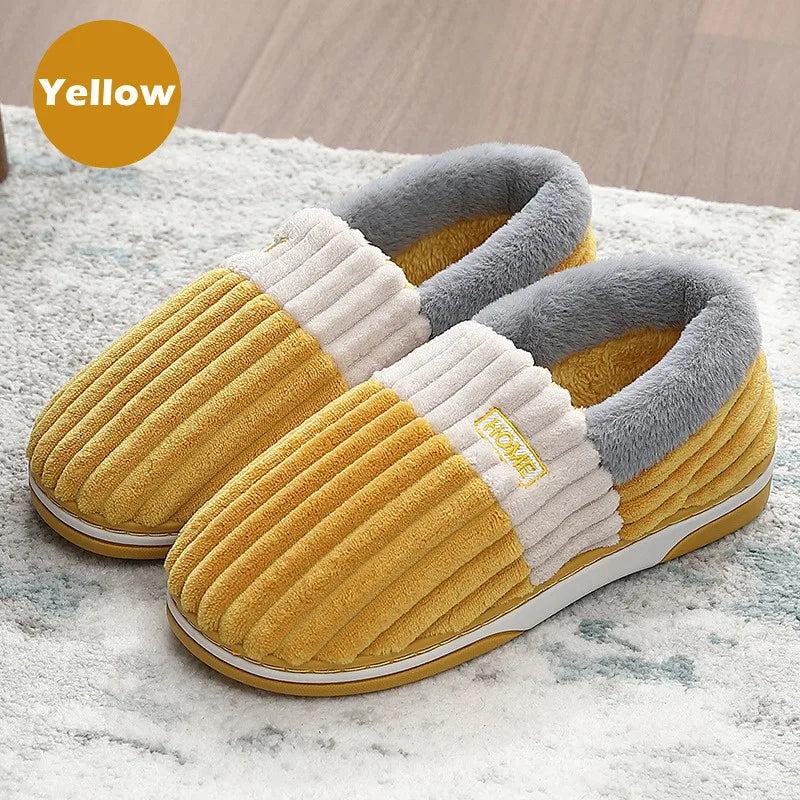Shevalues Women's Fuzzy House Slippers Winter Warm Plush Indoor Non-slip Bedroom Slides Men Soft Comfort Fur Fluffy Cotton Shoes.