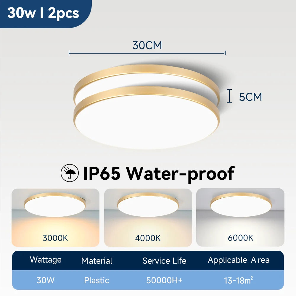 Wasserdichte Badezimmer Lampe Decke Led-deckenleuchten 18W 30W 40W Runde Led-deckenleuchte Für Küche Wohnzimmer wc Zimmer 220V