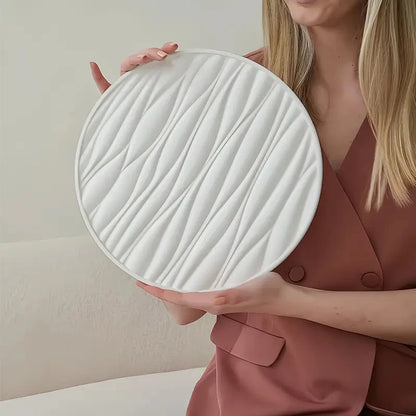 Large Round Tray Silicone Mold Oval Cement Plaster Tray Molds Epoxy Resin Jewelry Display Tray Mould DIY Home Decoration Making.