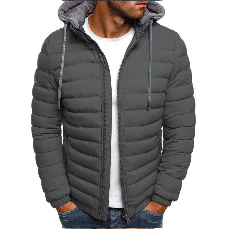 2024 Autumn And Winter Male Loose Overcoat Clothing Outdoor Casual Sportswear Fashion Streetwear Style Hooded Warm Zipper Jacket.