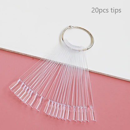 80/50/20pcs Nail Display Sticks Nail Swatch False Nail Tips Nail Gel Polish Practice Clear Display Board for Nail Art Tools