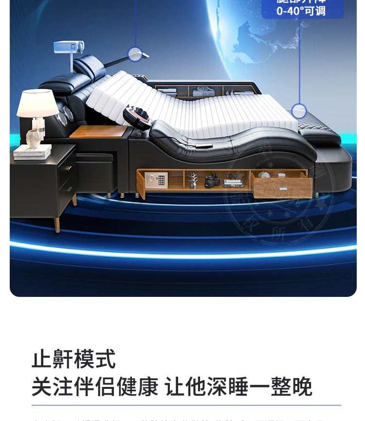 Nordic Multifunktions Doppelbett Seite Von Seite Leder Luxus Kingsize Bett Rahmen Plattform Holz Design Lit Schlafzimmer Set Möbel