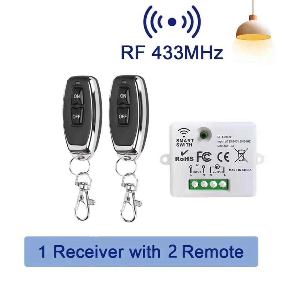 RF 433 MHz Drahtlose Fernbedienung Schalter Smart Home 110 V 220 V 10A Mini Controller Relais EIN/AUS sender Wand Licht Schalter