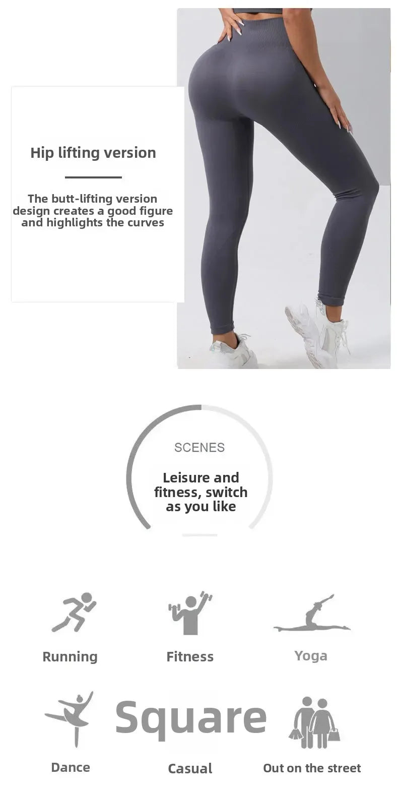 High Waist Nylon Seamless Knitted Yoga Wear Fitness Sportswear Quick Dry Breathable Butt Lifting Slimming Exercise Set.