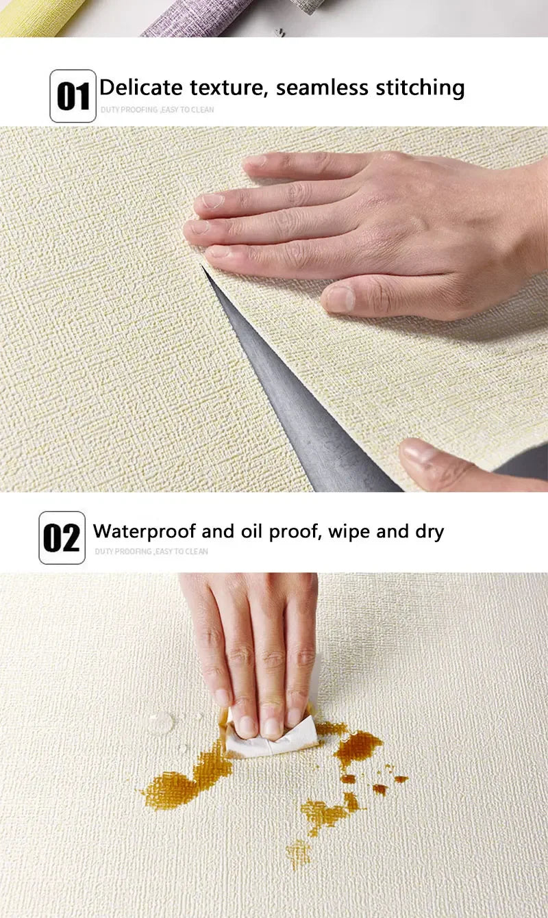 10m Self Adhesive 3d wall panel Wallpaper Foam Soundproof Waterproof 3D Wall Sticker New Design Bedroom Wallpaper Thickening