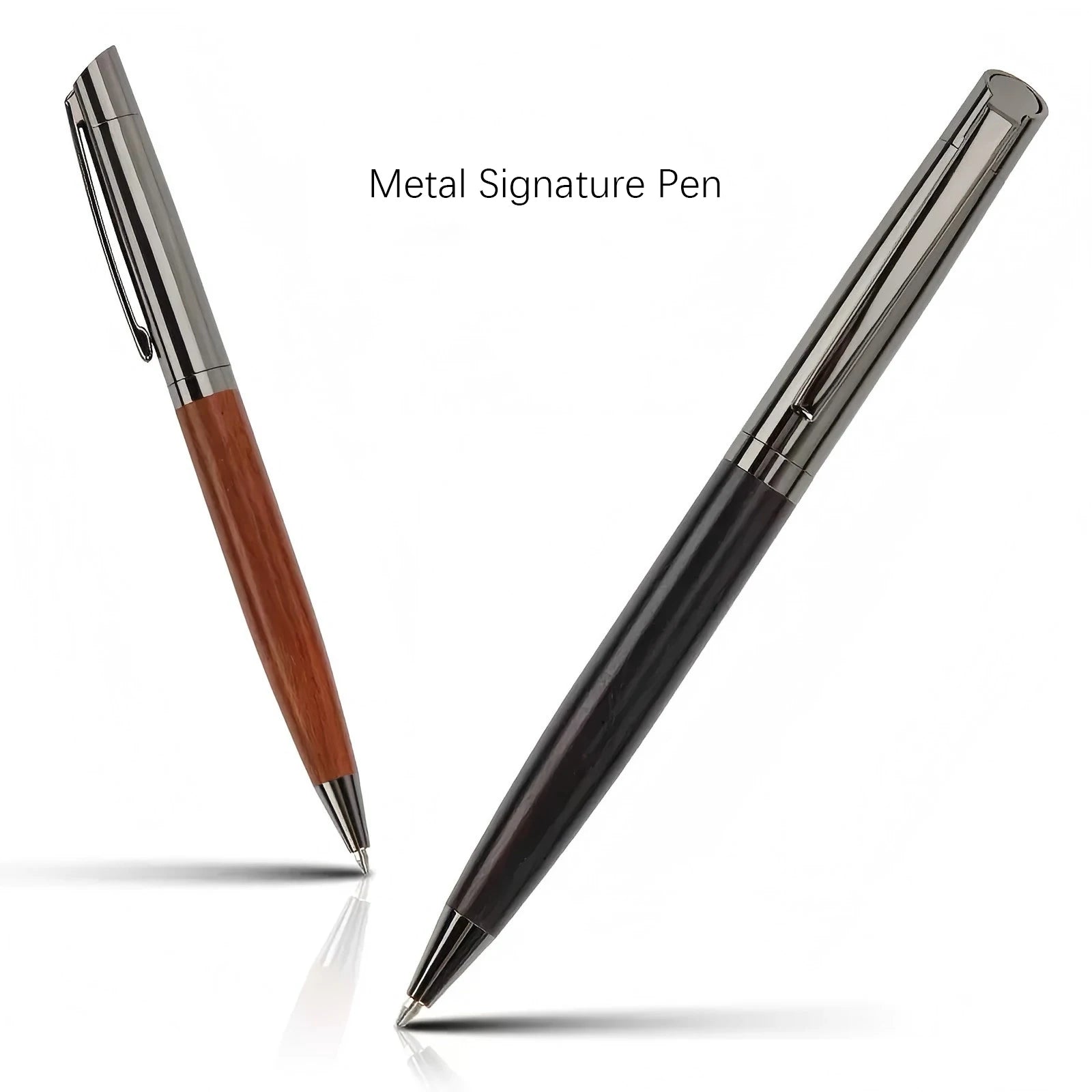 Luxuriöser Kugelschreiber aus Holz und Metall, mittlere Spitze, für Geschäftsbüros, Schule, Büromaterial.