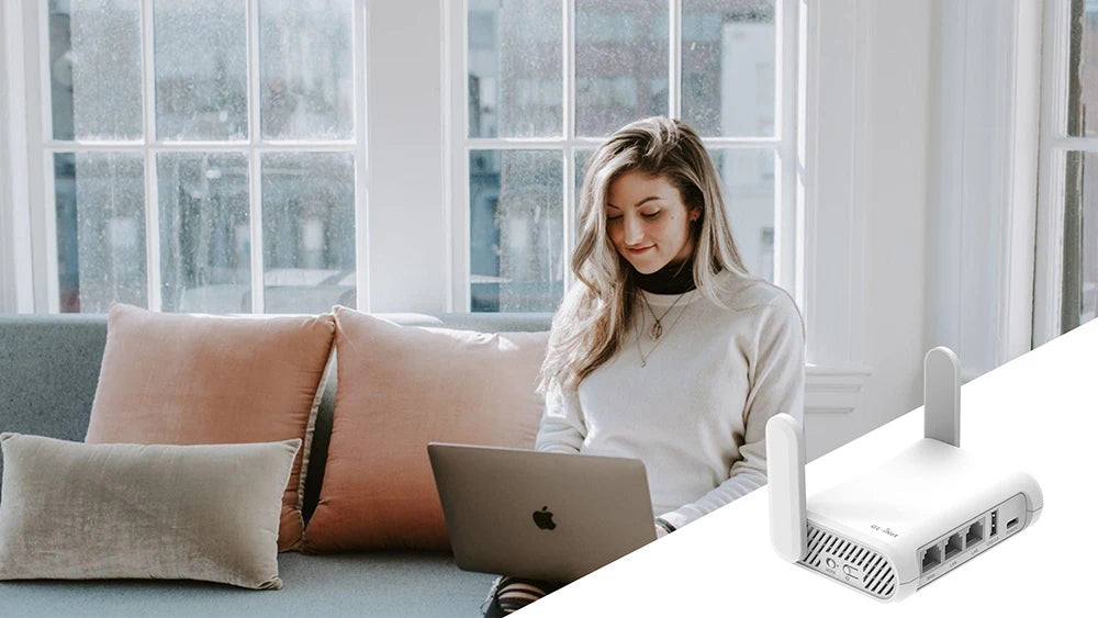 GL.iNet GL-SFT1200 (Opal) Secure Travel WiFi - AC1200 Dual Band Gigabit Ethernet Wireless Internet Router.