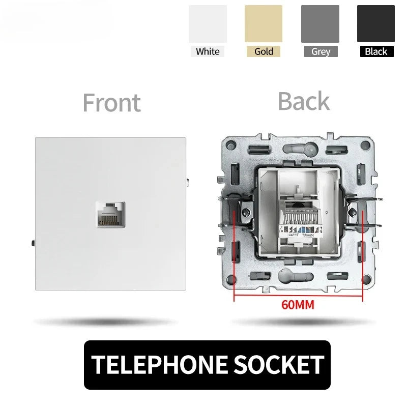 80 mm Typ Rahmen Steckdose 1/2-Wege-Wandknopfschalter USB Typ-C-Anschlüsse Steckdose EU-Standard für Deutschland DIY Teil freie Kombination