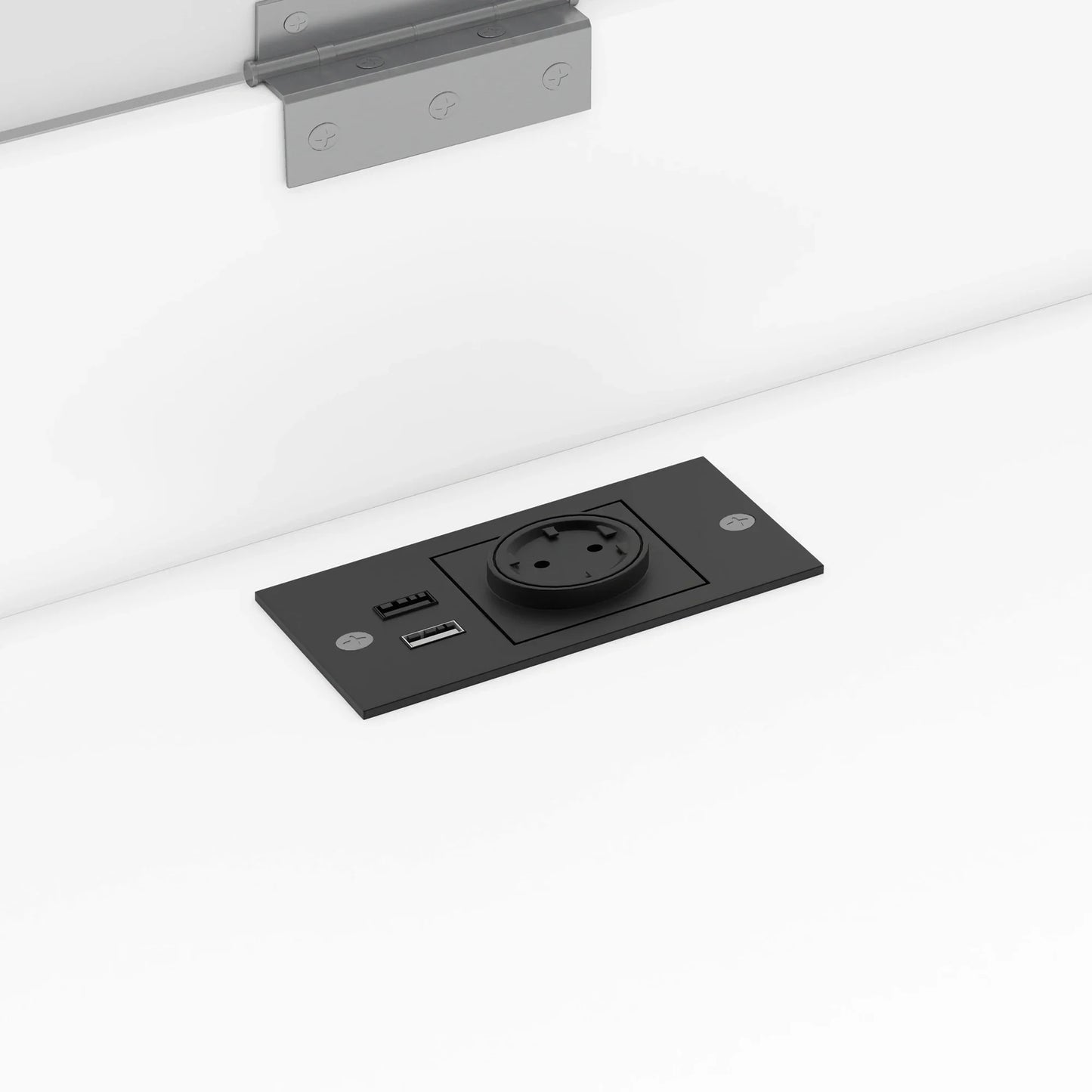 Klappbarer Schreibtisch – Multifunktional, faltbar, mit europäischen Steckdosen, Muschel-Design zum Verstecken des Unordnunges auf dem Schreibtisch