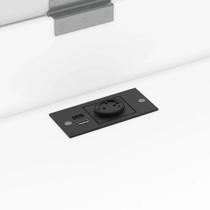 Klappbarer Schreibtisch – Multifunktional, faltbar, mit europäischen Steckdosen, Muschel-Design zum Verstecken des Unordnunges auf dem Schreibtisch