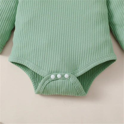 3PCS Baby Girl Clothes Set Long Sleeve Romper Top+Flowers Pant+Headband Spring&Autumn Lovely Outfit for Toddler Girl 0-18 Months.