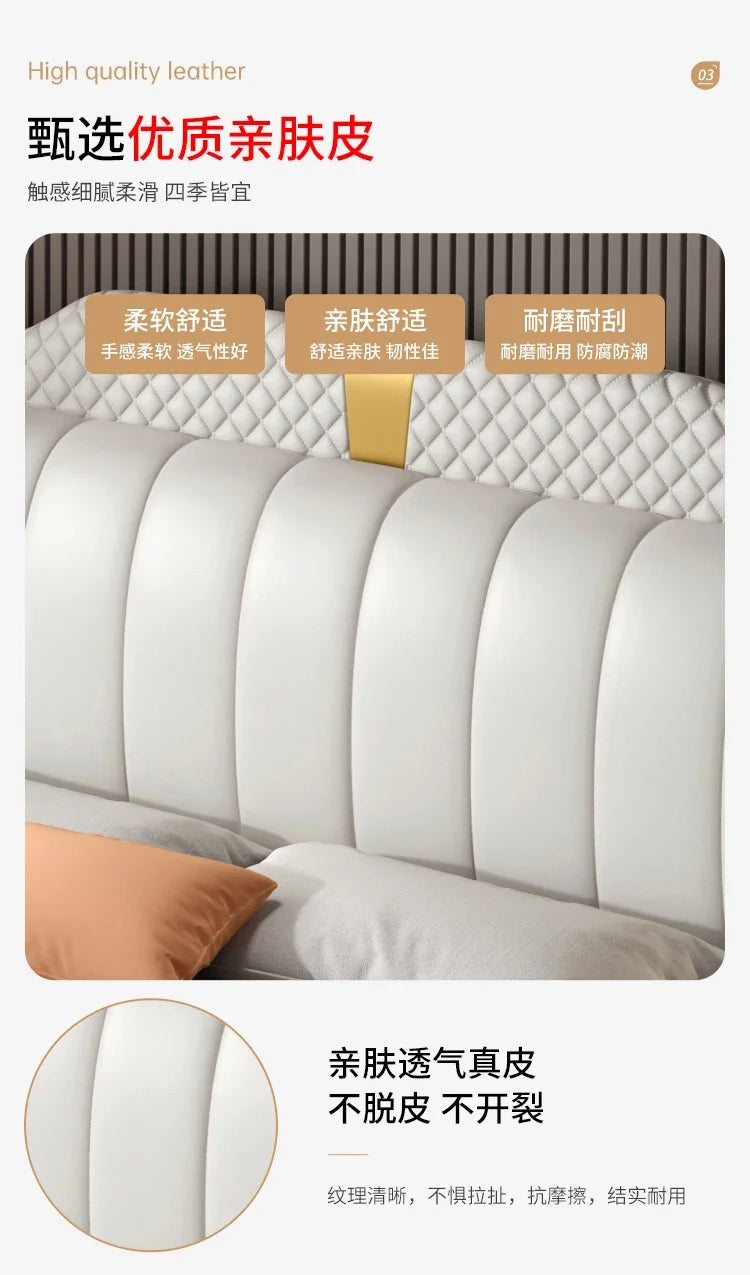 Luxuriöses Doppelbett mit Rahmen, 200 x 200 cm, King-Size-Bett, beleuchtet, 180 x 200, Queen-Size-Bett, luxuriöses, modernes, voll beleuchtetes 2-Personen-Schlafzimmer-Wohnmöbel