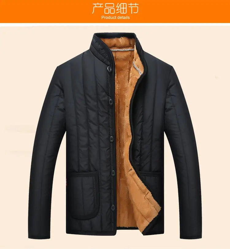 Short Velvet Thickened Labor-insured Cotton Jacket for Men's Winter Top Coat.