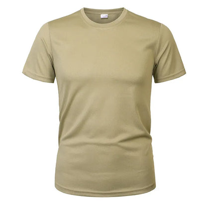 MEGE Brand Clothing Tactical Men's Tee Shirt Round Neck Solid Shirt Short Sleeve Breathable quick-drying Casual Shirt.