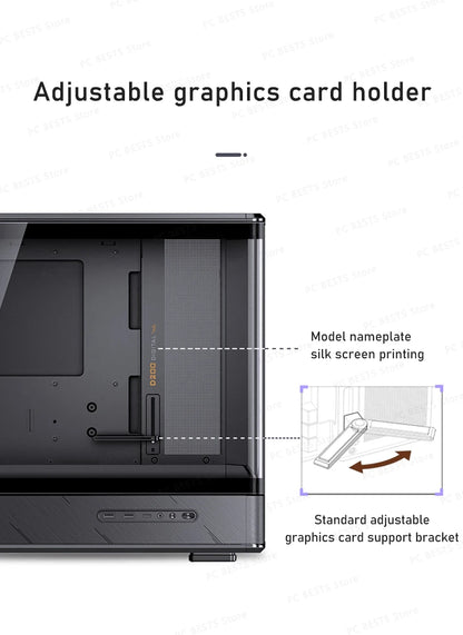 JONSBO D200 MATX Case (Column-Free Curved Sea View/240 Radiator/ATX Power Supply/Digital Display/Type-C Gen2 10Gbps+).