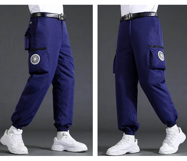 Fan Pants Cold Fishing Pure Cotton Site Welder Camping Ride Climbing Hiking Sports Fan Suit Air-Conditioning Clothes Fan Cooling