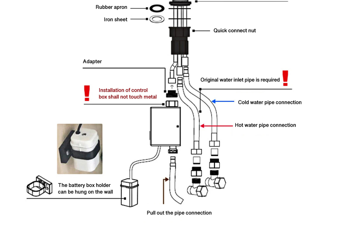 Luxuriöser Küchenarmatur aus grauem Messing in Gun-Grau mit intelligentem Touch-Design. Einhebelmischer für heißes und kaltes Wasser mit magnetischer Saugkraft