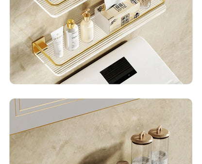 Punch-freies Luxus Badezimmer Regal Regale Wand Shampoo Kosmetische Lagerung Rack Für Küche Halter Platz Acryl Organizer
