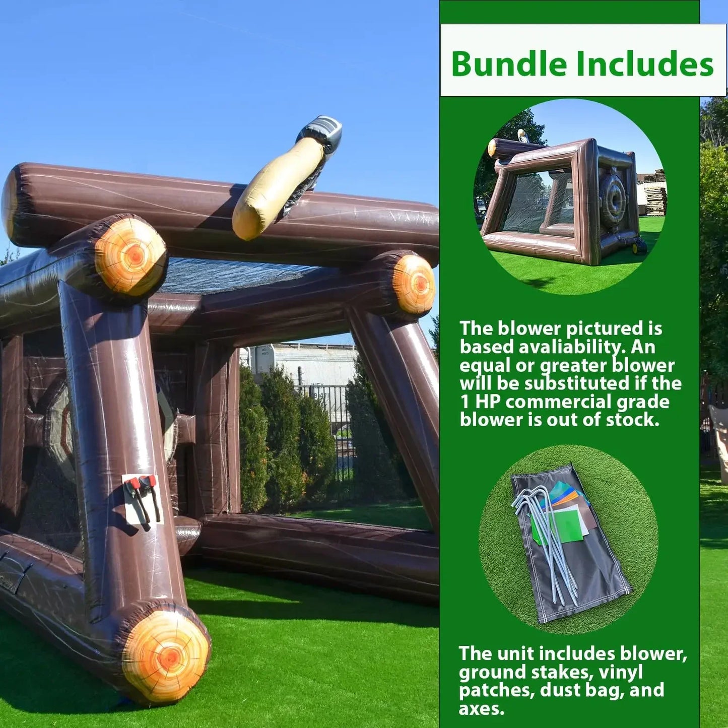 13-FT-Ziel zum Werfen aufblasbarer Axt (mit Gebläse und Schaumstoffachsen), Mietspiel für Kinder und Erwachsene in kommerzieller Qualität zum Werfen im Freien