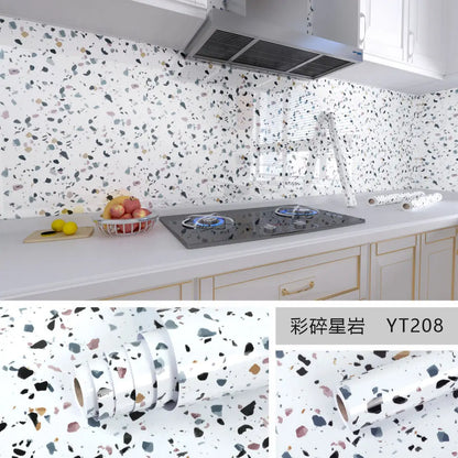 80cm Marble Waterproof Wallpaper for Kitchen Cabinets Bathroom Decor Kitchen Foil Renovation Self Adhesive Oil Proof Stickers