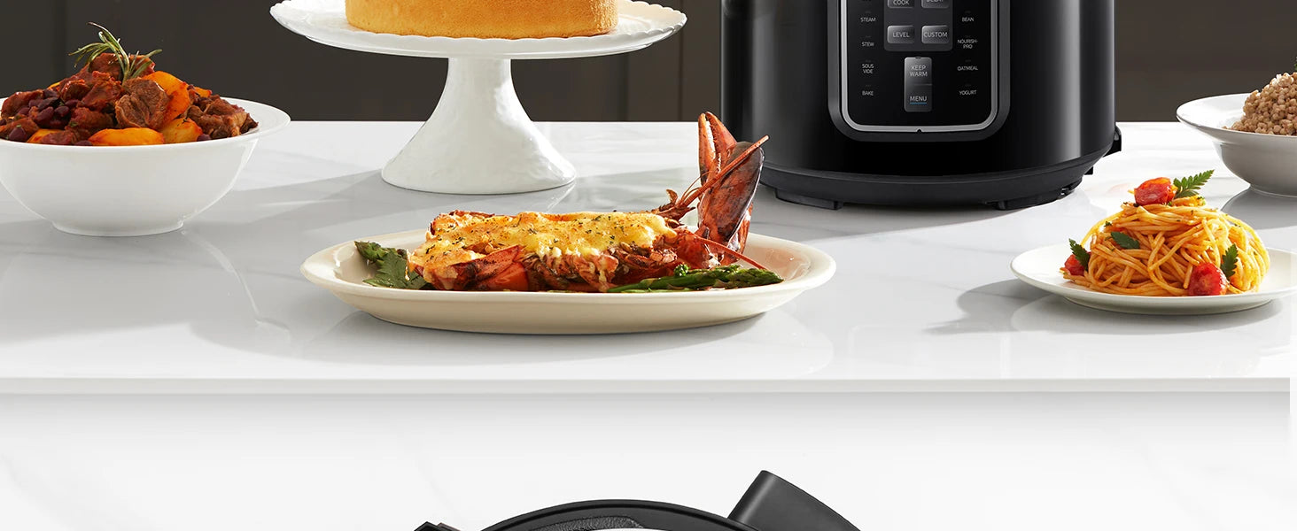 Midea Quick Electric pressure cooker 9-in-1 12 Predefined Programs Instant Stainless Steel Multicooker, Anti-stick Pot, 6L, Black.