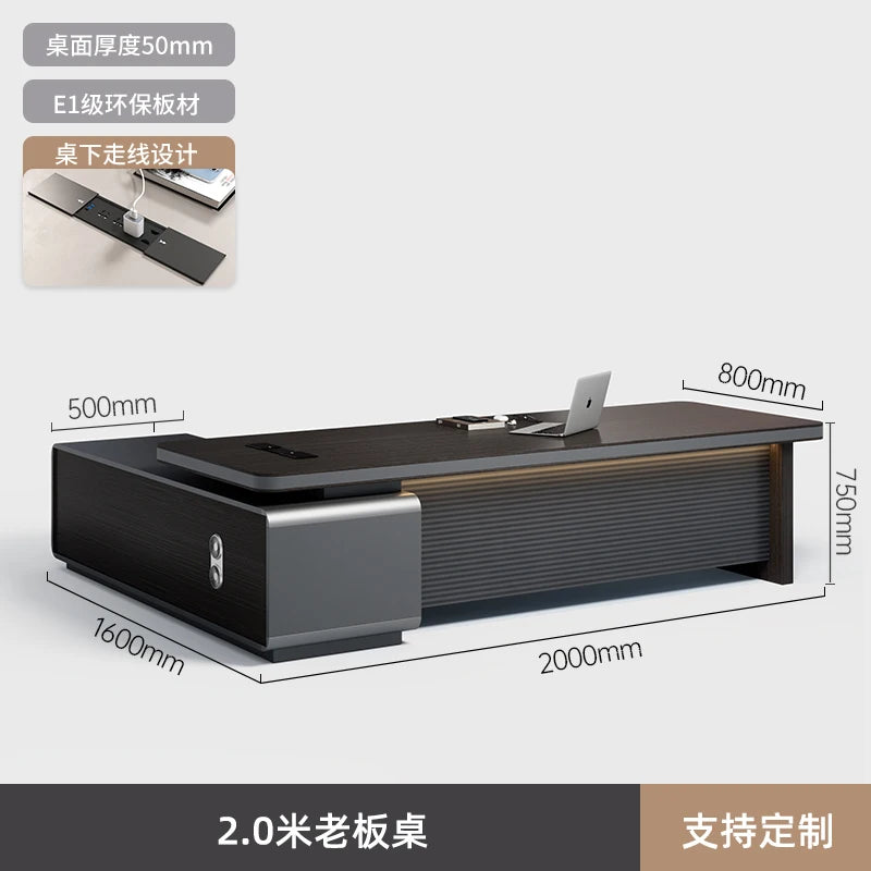 Nordischer minimalistischer Büroschreibtisch, moderner Luxus, Kreativität, Designer, L-förmiger Schreibtisch, fortschrittlicher Raum, Büromöbel, Arbeitstisch FYOD