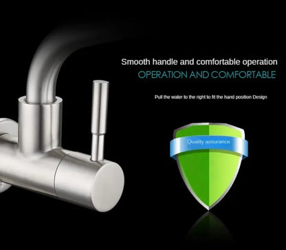 Kitchen Faucet Stainless Steel Wall mounted Single Cold Water Faucet Lower Curve Faucet Wall Sink Water Tap Premium Quality