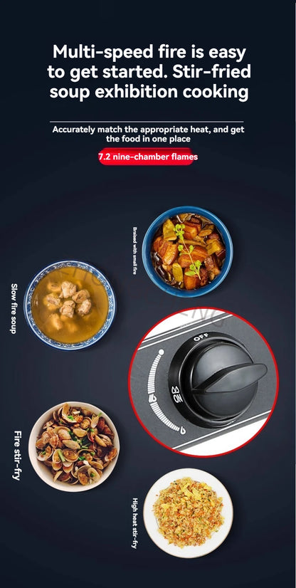 Time-out Wind-proof Gas Stove Double-range Liquefied Gas Stove Desktop Energy-saving Fierce Fire Stove.