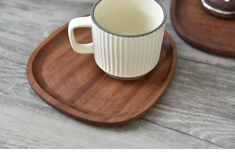Solid Wood Serving Tray Oval Tea Tray Decorative Wood Plate Fruit Tray Vegetable Platter Home Bread Dessert Cake Plate Tableware.