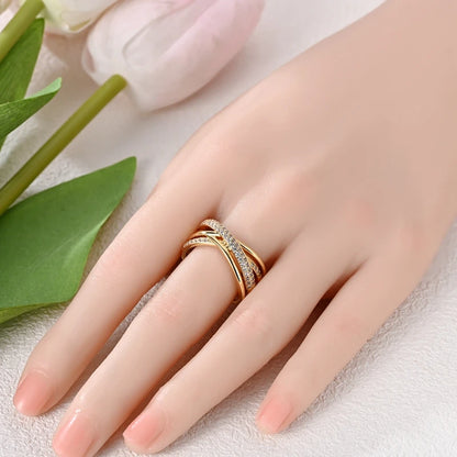 925 Sterling Silver Rings Gold Color Sparking Popular LOVE Wedding Ring Certified Women Engagement Jewelry Anniversary Gifts.