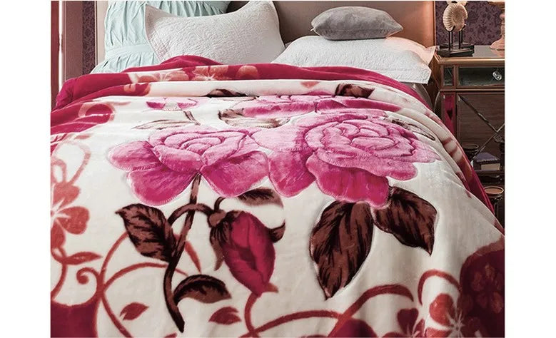 Winter Quilt Thick Warm Fluffy Blankets Super Soft Raschel Stitch Double Layer Winter Mink Throw Fat Quilts Double Size Blanket