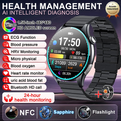 2025 New For HUAWEI Health MonitorUric Acid Blood Pressure Blood oxygen Body Analysis Smart Watch ECG+PPG Clock Smartwatch Men