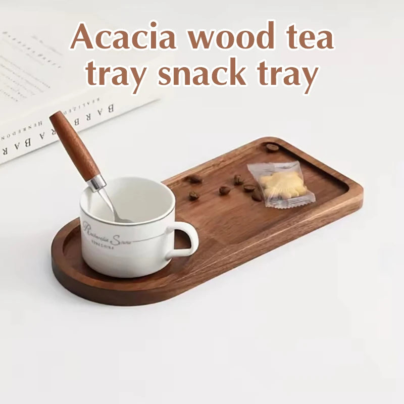 Wooden Tea Coffee Tray Fruit Dessert Candy Plate Table Decoration Bread Snack Food Dish Tray Decorative Tableware Home Kitchen.