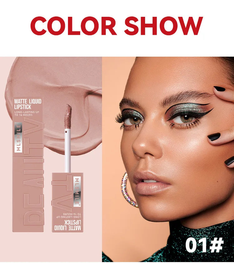 6 Colors Nude Matte Lip Gloss Waterproof Lasting Lipstick Not Fading Sexy Nude Red Pink Velvet Liquid Lipsticks Makeup Cosmetic.