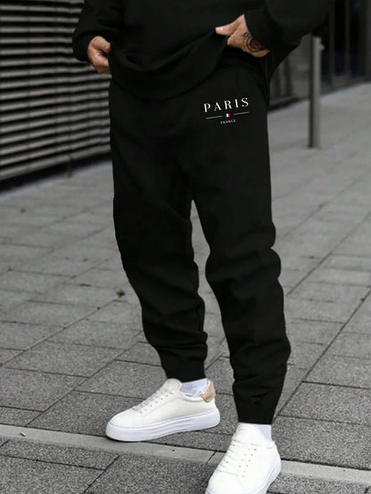 Mens Tracksuit Letter Print Single Piece O Neck Sweatshirt Sweatpants Daily Casual Office Man Clothing Sports Jogging Streetwear.