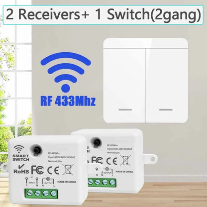 Drahtlose RF433MHz Fernbedienung Smart Switch 110V 220V 10A Relais Empfänger Wand Panel Schalter Led Lampe Fan EIN/AUS Licht Schalter