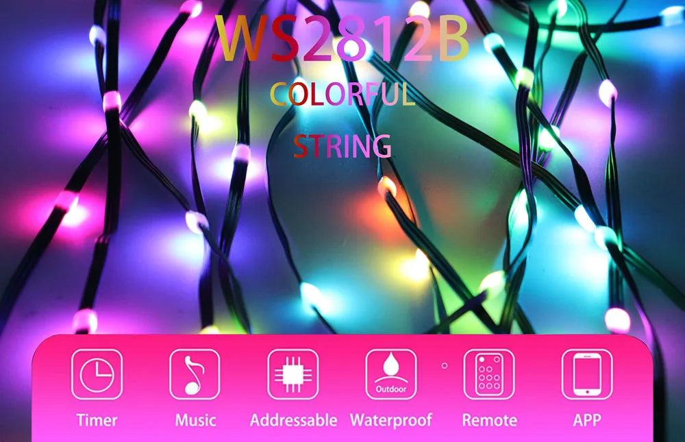 DC5V Adressierbare WS2812B LED String Transport Grün Schwarz Draht WS2812 3PIN Draht RGB Streifen Weihnachten Lichter Wasserdichte Dekor.