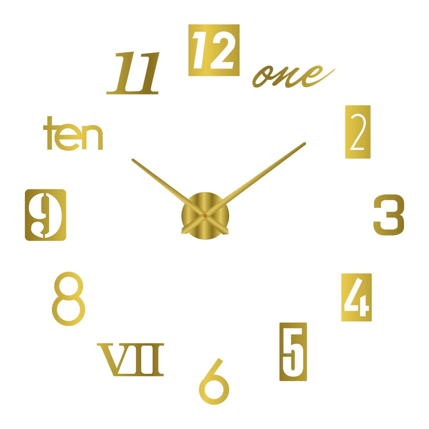 2023 Modernes Design, große Wanduhr, 3D-DIY-Quarzuhren, modische Uhren, Acryl-Spiegelaufkleber, Wohnzimmer, Heimdekoration, Horloge