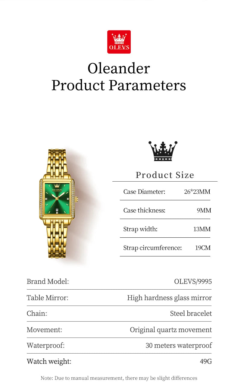 OLEVS 9995 Women's Watch Luxury Elegant Quartz Ladies Wristwatch Top Brand Waterproof Luminous Date Original Watch For Women.