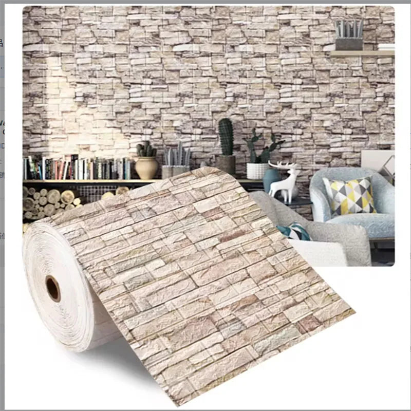 Decorative waterproof and moisture-proof self-adhesive wallpaper retro style home decor bedroom living room background wall