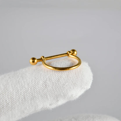 1PC ASTM F136 Titanium Ear Daith Rook Lobe Barbell Micro Zircon Hoop Earring Gold Plated Cartilage Piercing Jewelry.