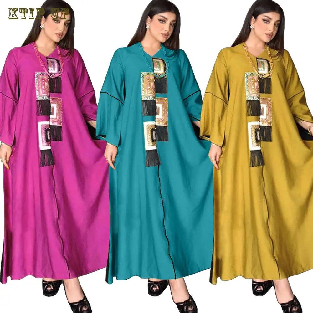 Abaya Marokkanisches Dubai-Kaftan-langes Kleid für muslimische Frauen, Ramadan, Arabisch, Luxus-Stickerei-Spitze, Hochzeitskleid, islamisches Ne