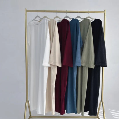 Warm Arabic Corduroy Abaya Dress for Women Ramadan Dubai Women Modest Muslim Coat Winter Islam Clothing New Turkey Solid Robe.